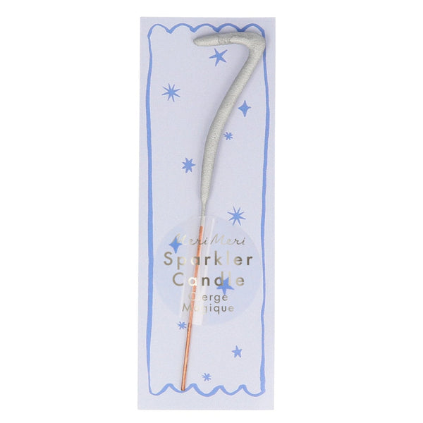 mini silver sparkler number candle by meri meri mm 175627 8