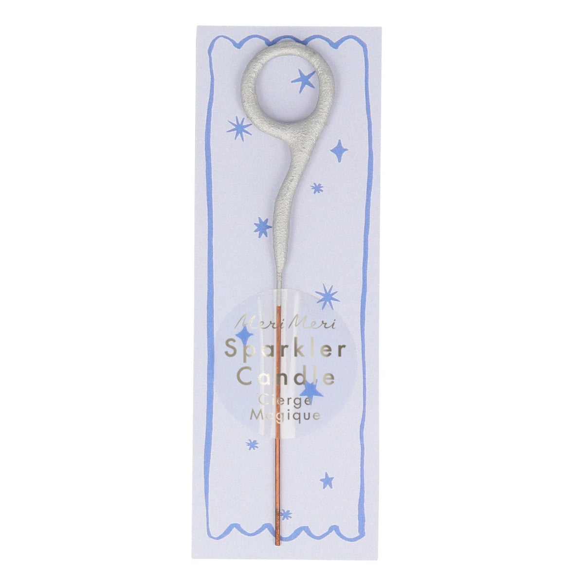 mini silver sparkler number candle by meri meri mm 175627 10