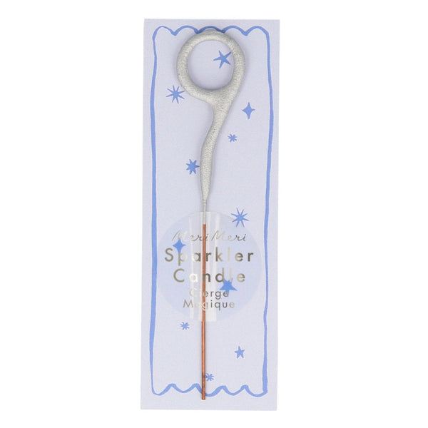 mini silver sparkler number candle by meri meri mm 175627 10