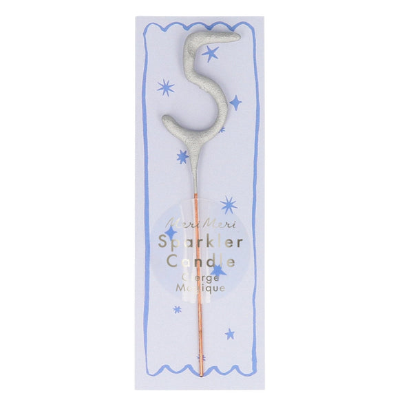 mini silver sparkler number candle by meri meri mm 175627 6