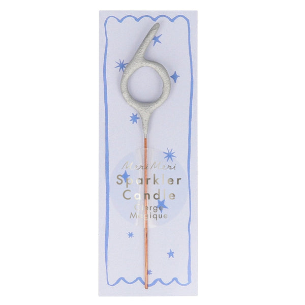 mini silver sparkler number candle by meri meri mm 175627 7