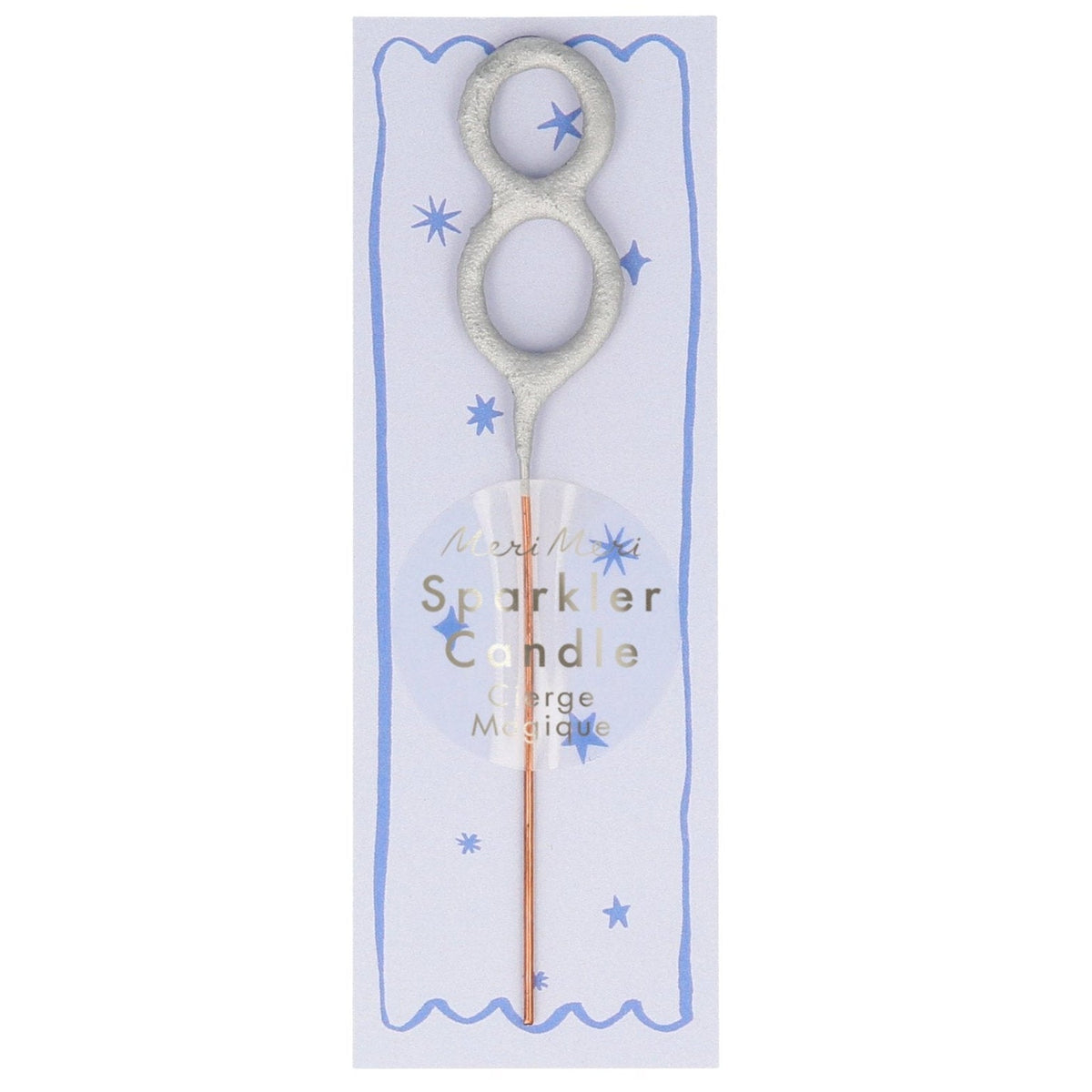 mini silver sparkler number candle by meri meri mm 175627 9