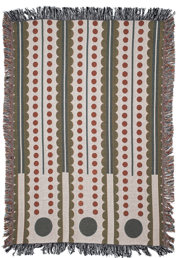 Olive Cranberry Woven Blankets