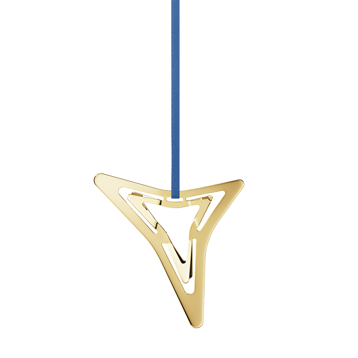 holiday ornament three point star gold 1