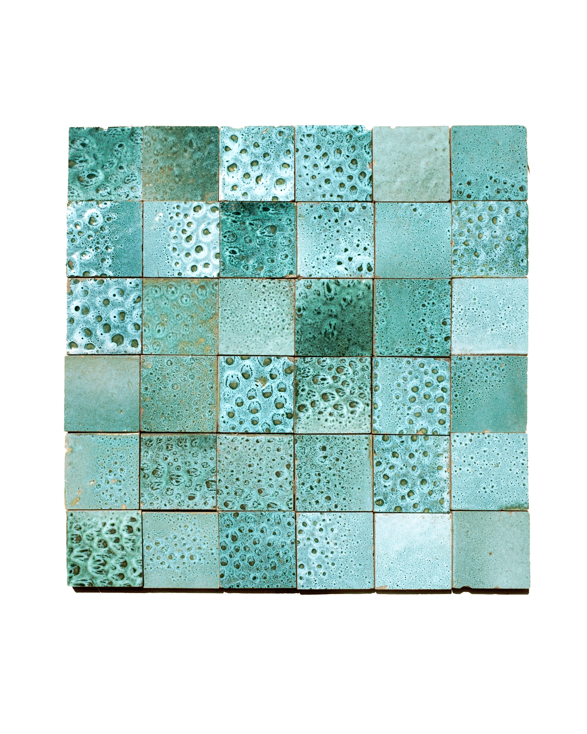 Reactive Aquamarine Zellige Tile - Grid