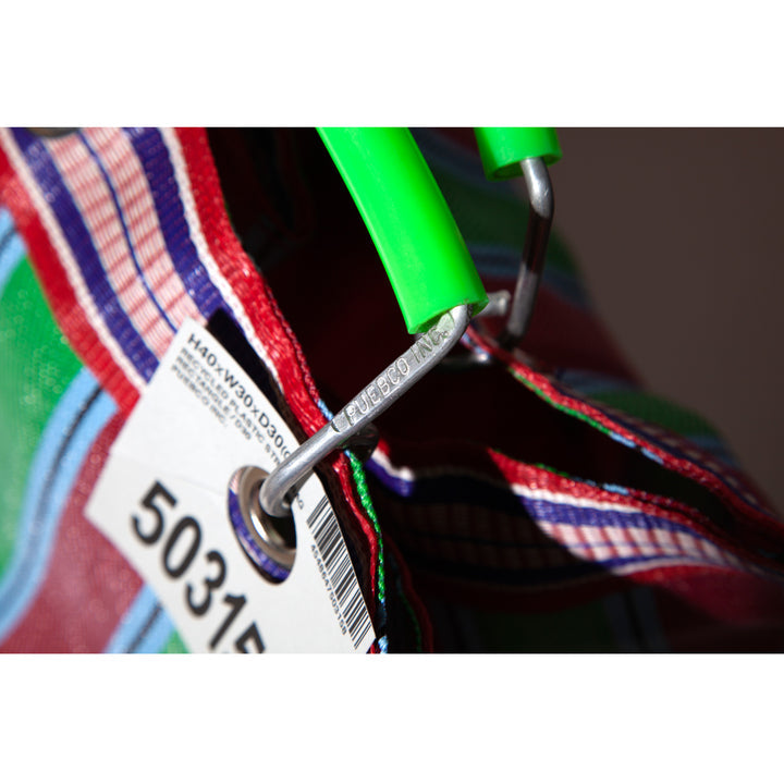 Stripe Tote Bag Square Handmade Recycled Plastic puebco 503271 10
