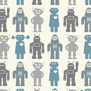 Robots Wallpaper in Blue design by Aimee Wilder