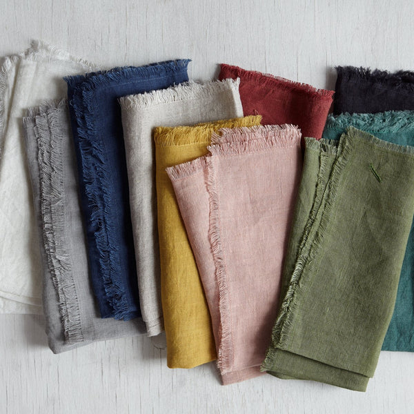 Solid Linen Napkin Set Of 4 In Salmon Design By Sir Madam 4