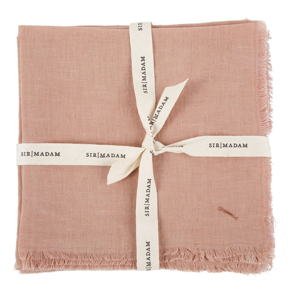 Solid Linen Napkin Set Of 4 In Salmon Design By Sir Madam 2
