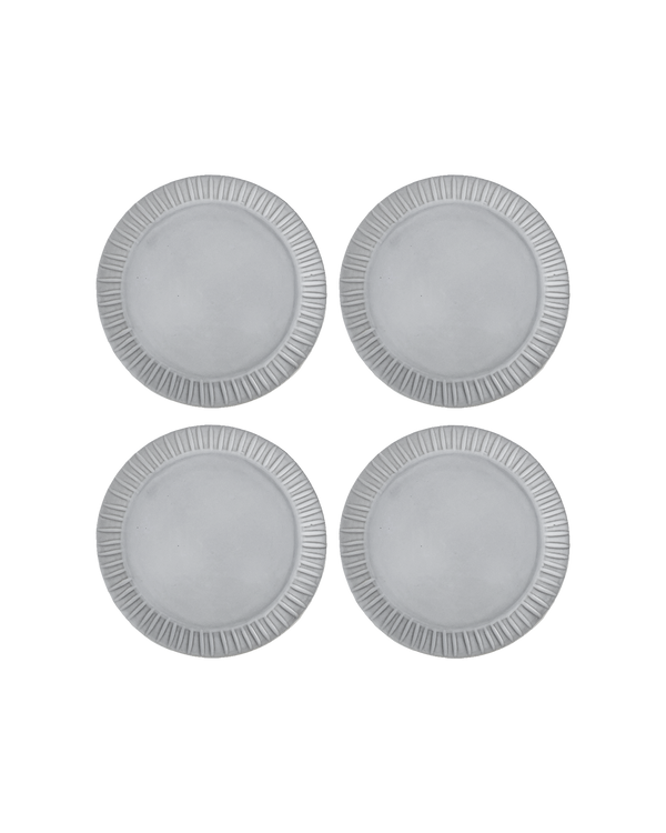 Stripes Matte White Salad Plate Set Of 4 Uvn 1000101 1
