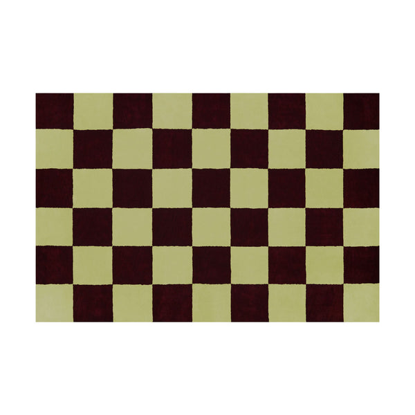 Pattern Burgundy Pale Lime Check Rug Hem Hem 31363 1