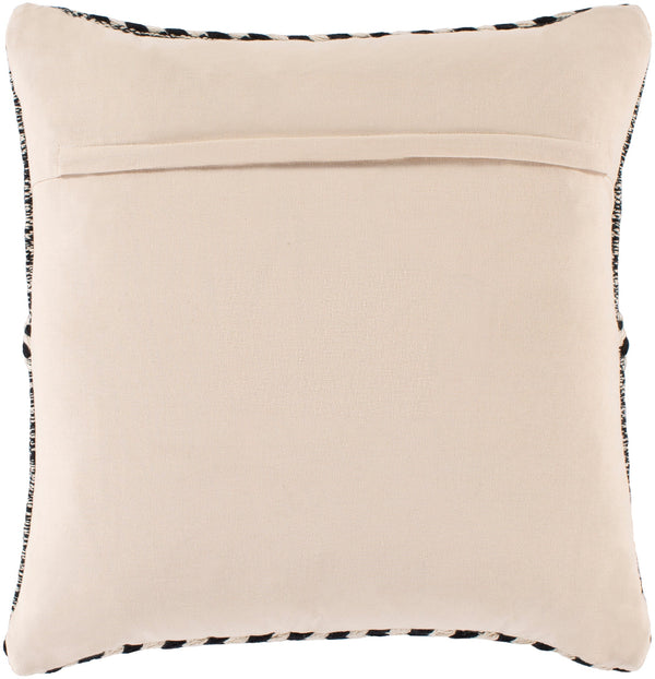 Zanafi ZNF-001 Hand Woven Pillow in Black & Cream by Surya